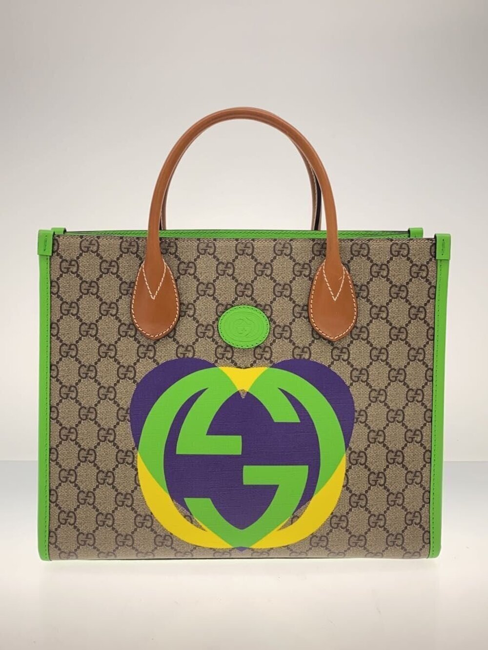 Gucci GG Supreme Vertical Tote GG monogram canvas green